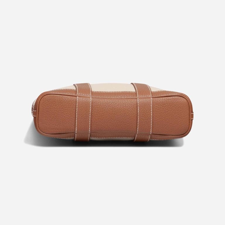 Hermès Garden File 28 Strap Toile / Clémence Béton / Gold | Sell your designer bag