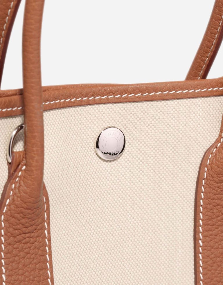 Hermès Garden File 28 Strap Toile / Clémence Béton / Gold Closing System | Sell your designer bag