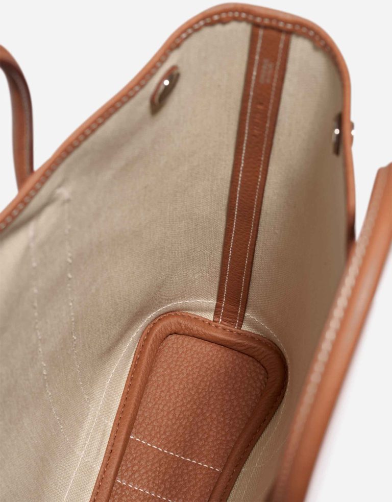 Hermès Garden File 28 Strap Toile / Clémence Béton / Gold Inside | Sell your designer bag