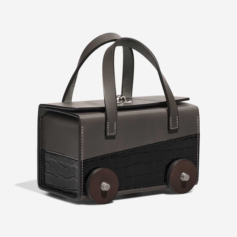 Hermès Petite h Minaudière Auto Alligator Mississippi / Vache Hunter Black / Gris Bougainvillier | Sell your designer bag