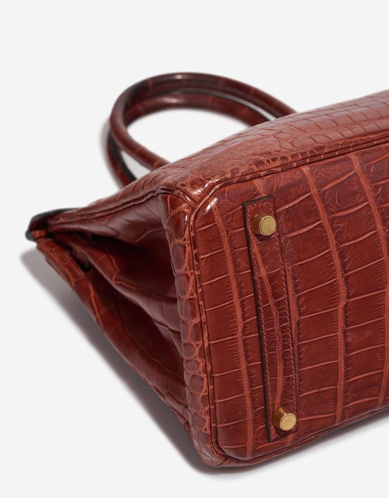 Pre-owned Hermès bag Birkin 30 Niloticus Crocodile Étrusque Brown, Red | Sell your designer bag on Saclab.com