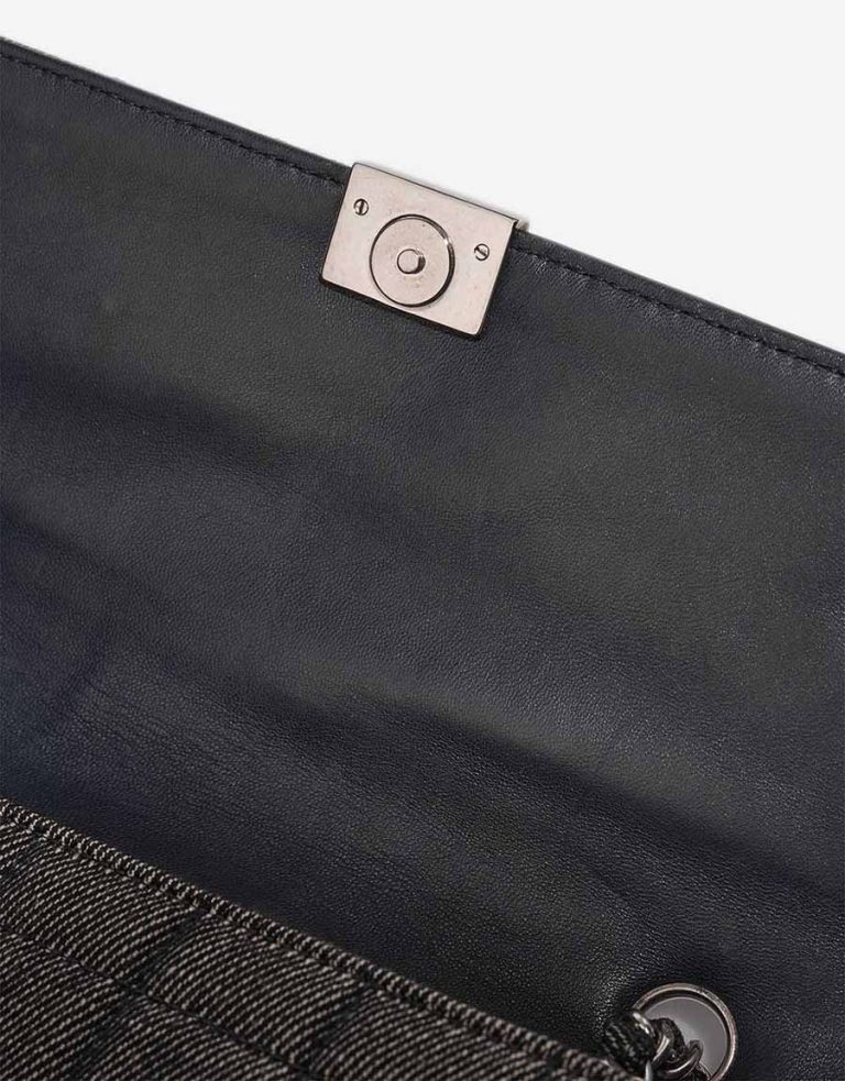 Chanel Chocolate Bar Medium Denim Grey Signs of wear | Sell your designer bag