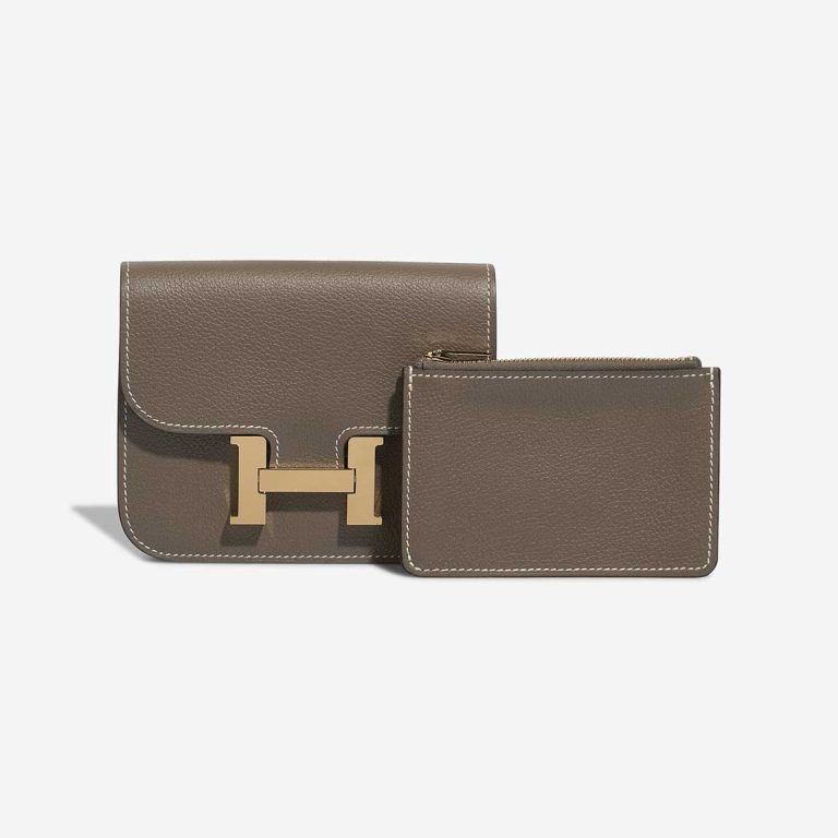 Hermès Constance Slim Wallet Evercolor Étoupe Front | Sell your designer bag