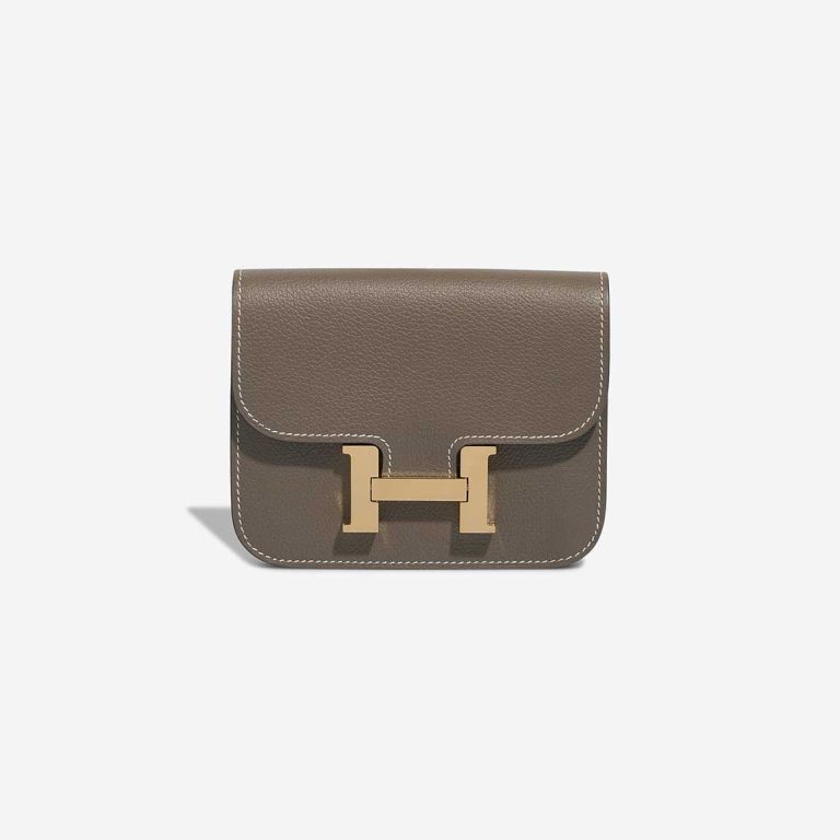 Hermès Constance Slim Wallet Evercolor Étoupe Front | Sell your designer bag