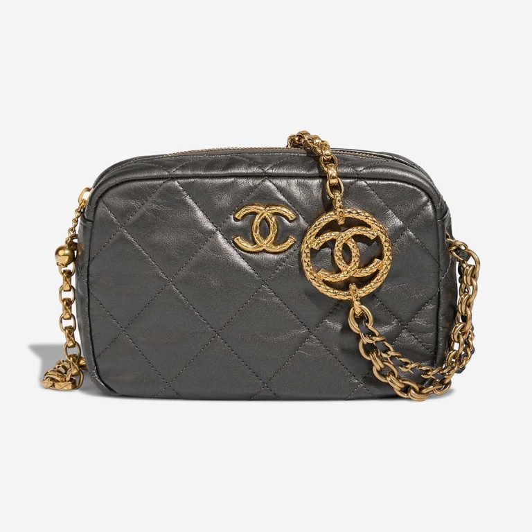 Chanel Camera Bag Small Lamb Grey Front | Sell your designer bag