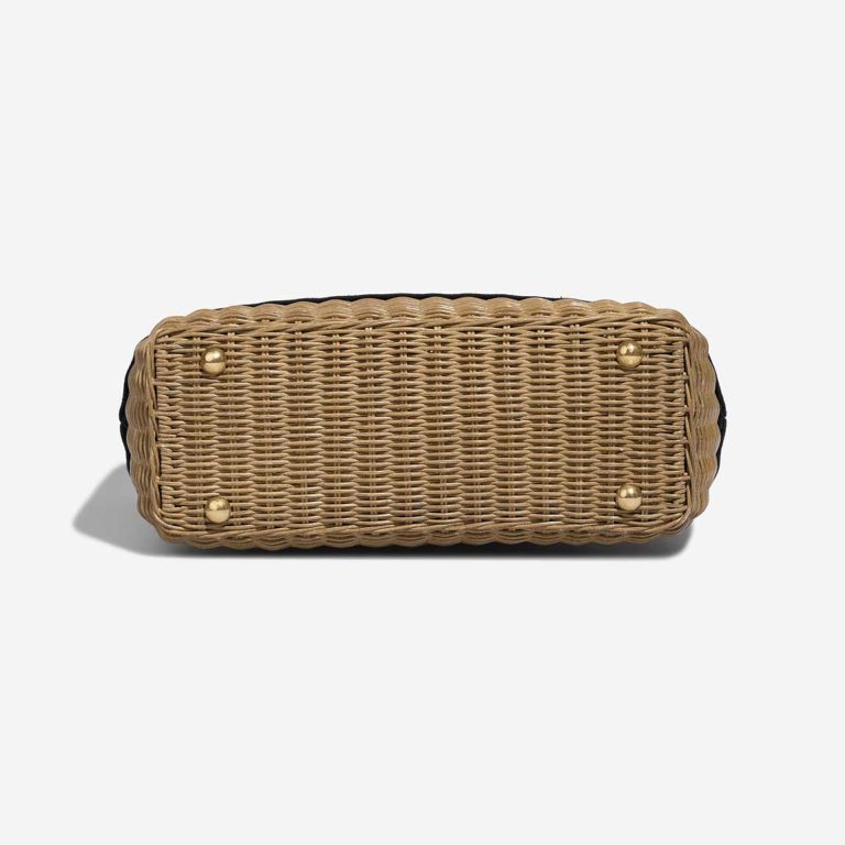 Dior Basket Bag Medium Wicker / Canvas Blue / Camel / Beige | Sell your designer bag