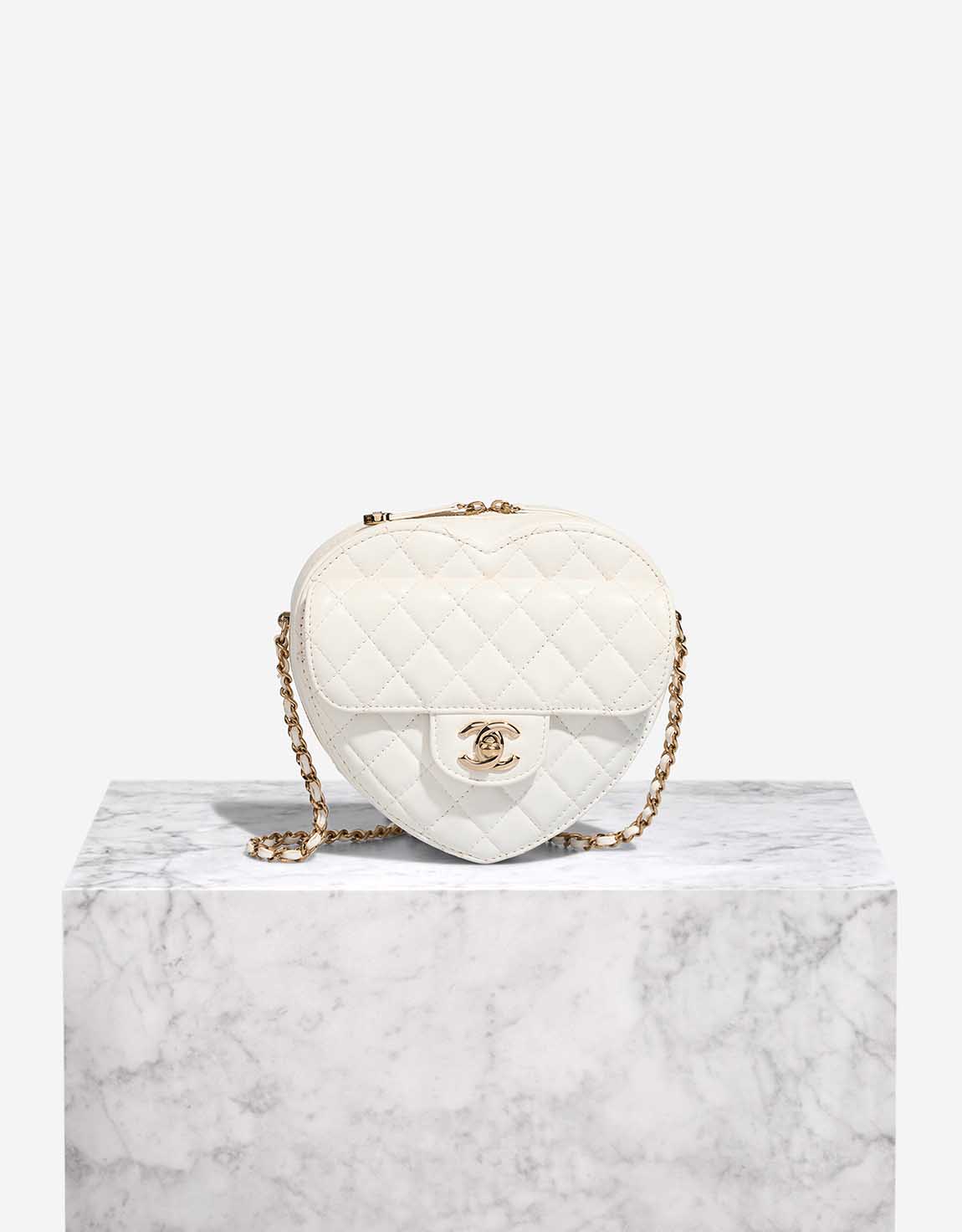 Chanel Timeless Heart Large Lamb White | SACLÀB