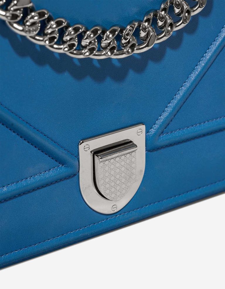 Dior Diorama Medium Calf Blue Closing System | Sell your designer bag