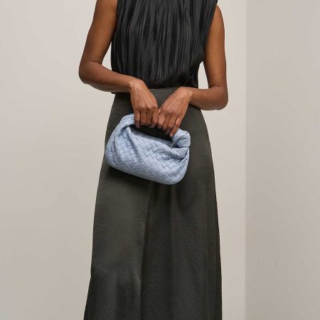 Bottega Veneta Jodie Mini Lamb Light Blue on Model | Sell your designer bag