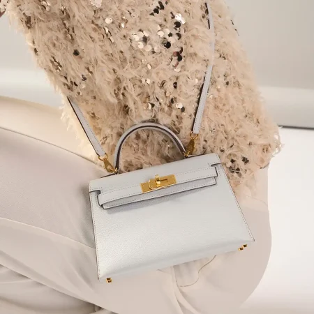 Hermès Mini Kelly Bleu Brume