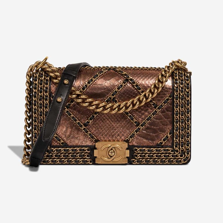 Chanel Boy Old Medium Python / Lamb Copper / Black Front | Sell your designer bag