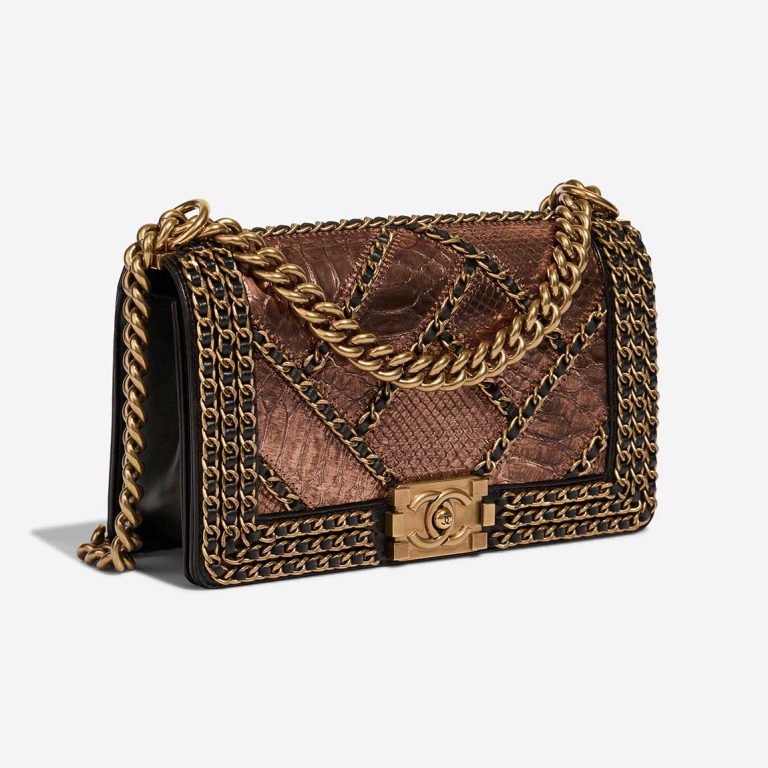 Chanel Boy Old Medium Python / Lamb Copper / Black | Sell your designer bag