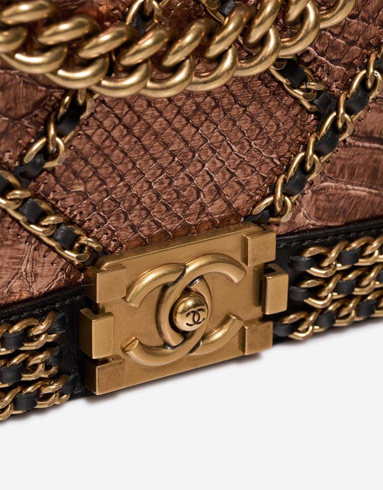 Chanel Boy Old Medium Python / Lamb Copper / Black Closing System | Sell your designer bag