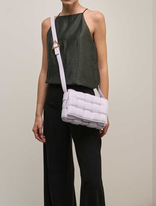 Bottega Veneta Cassette Lamb Light Lilac on Model | Sell your designer bag