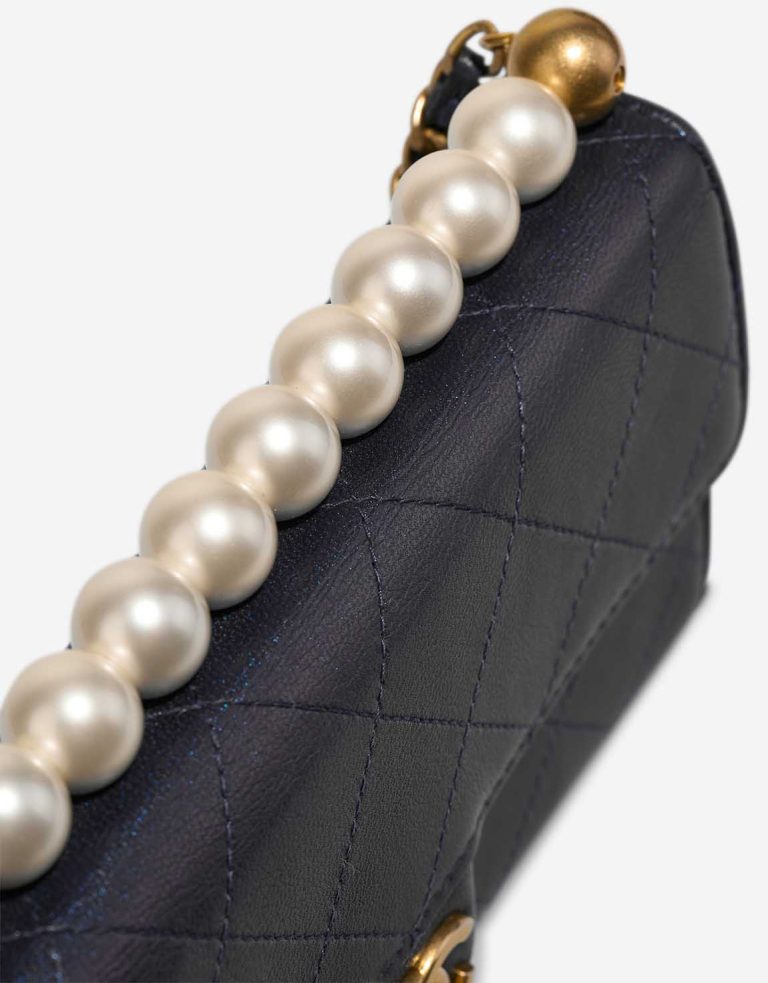 Chanel Wallet On Chain Timeless Lamb Dark Blue Signs of wear | Sell your designer bag
