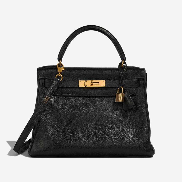 Hermès Kelly 28 Ardennes Black Front | Sell your designer bag