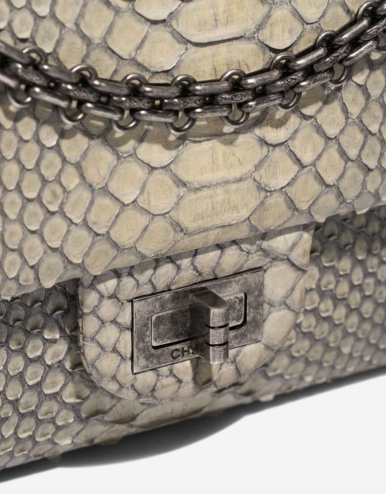 Chanel 2.55 227 Python Light Blue Closing System | Sell your designer bag