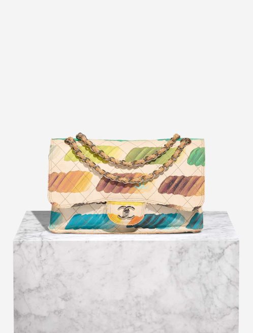 Chanel Timeless Flap Jumbo Canvas White Paint Palette Front | Sell your designer bag
