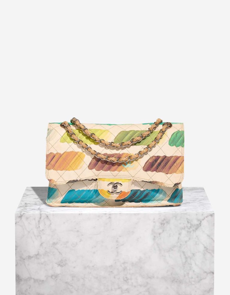 Chanel Timeless Flap Jumbo Canvas White Paint Palette Front | Sell your designer bag