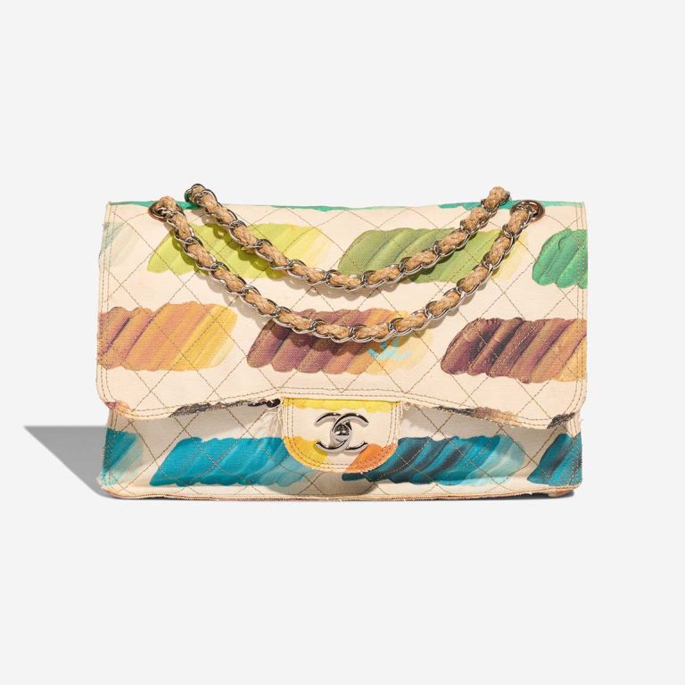 Chanel Timeless Flap Jumbo Canvas White Paint Palette Front | Sell your designer bag