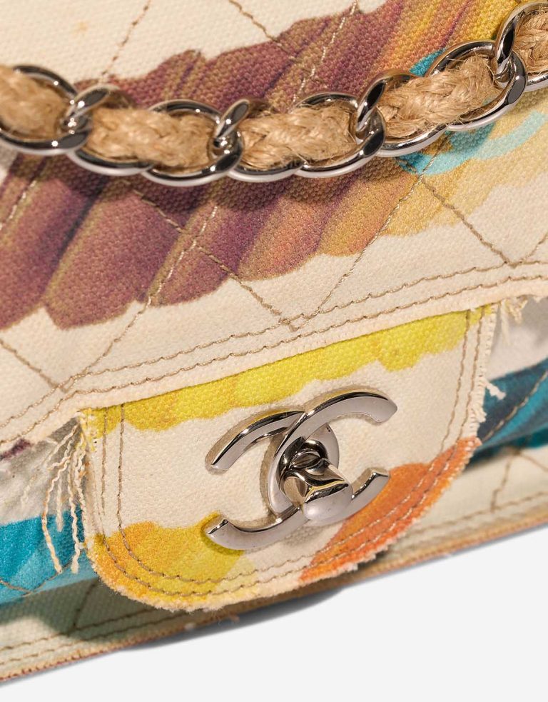 Chanel Timeless Flap Jumbo Canvas White Paint Palette Closing System | Sell your designer bag