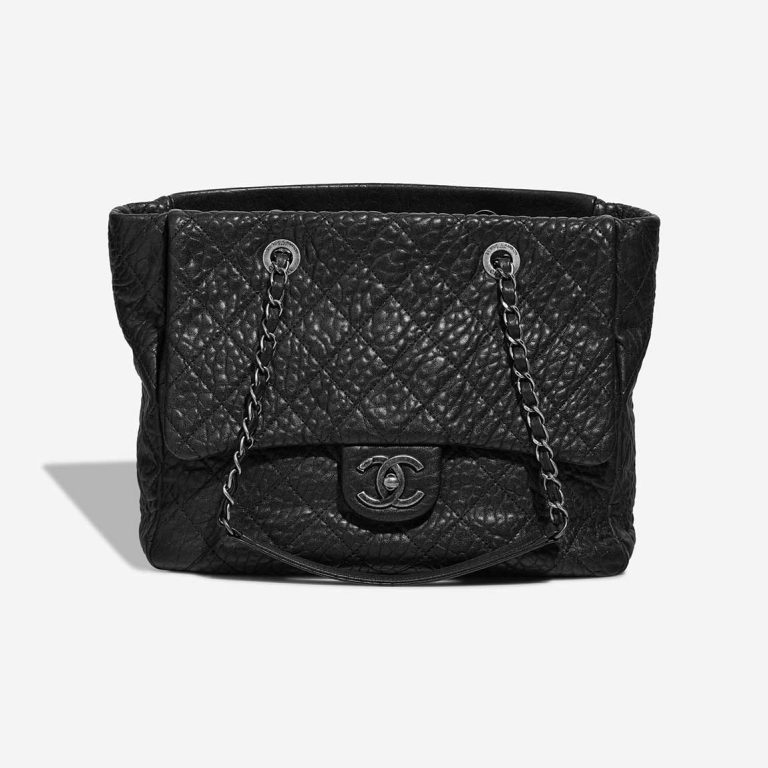 Chanel Grand Shopping Tote Goat Black Front | Sell your designer bag