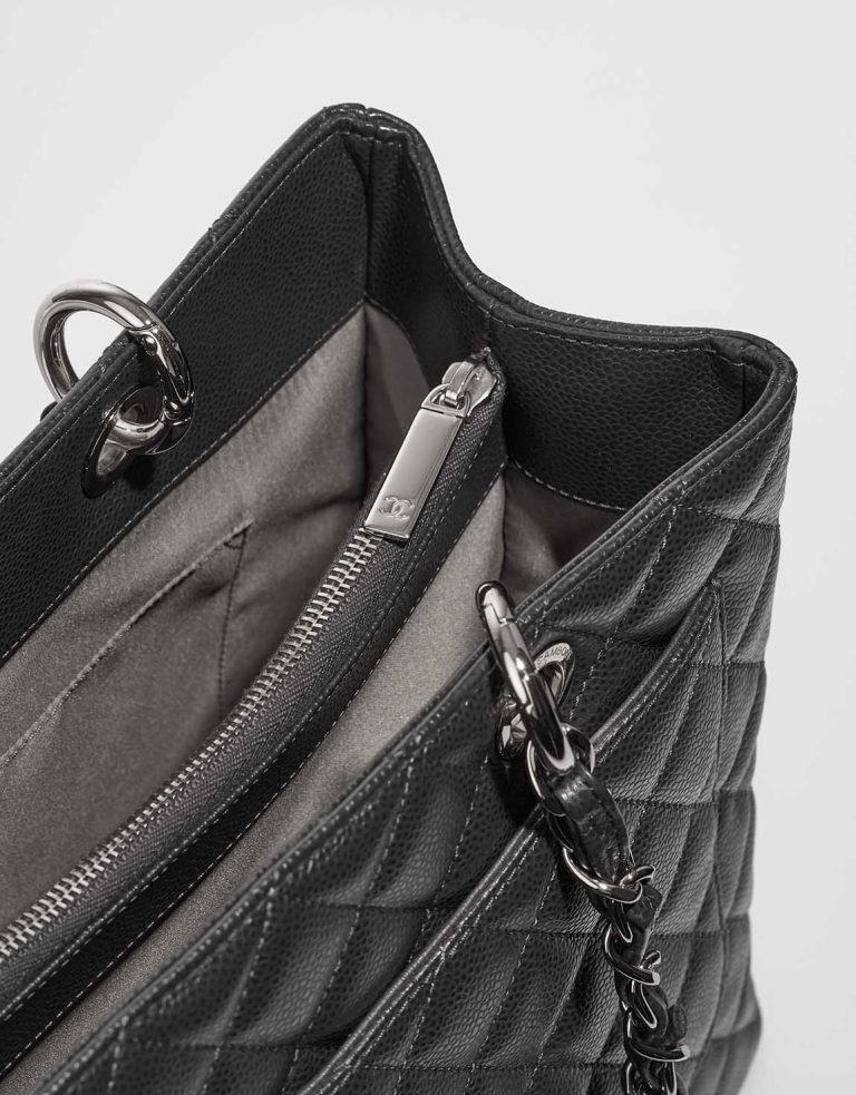 Chanel Grand Shopping Tote Caviar Charcoal Closing System | Sell your designer bag