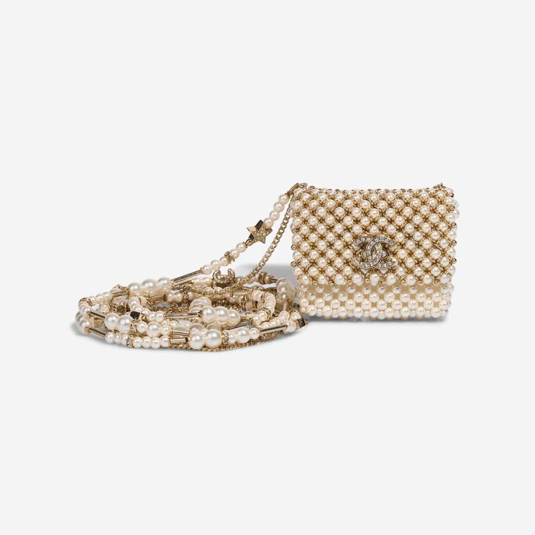 Chanel Timeless Necklace Micro Pearls White Front | Sell your designer bag