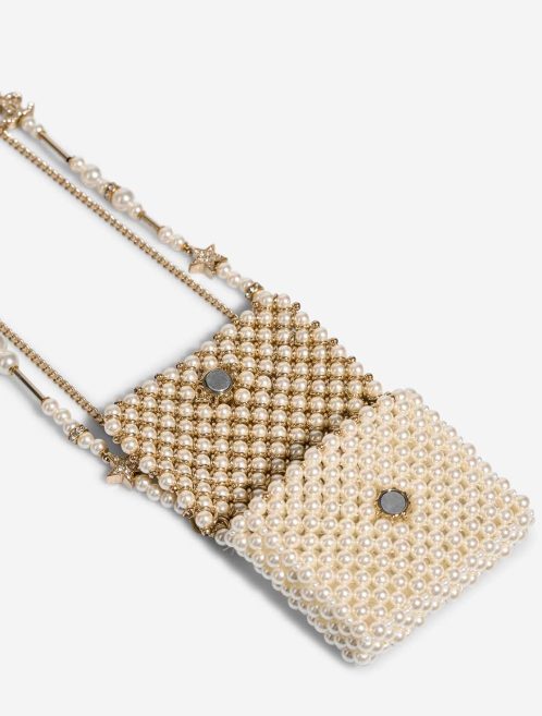 Chanel Timeless Necklace Micro Pearls White Logo | Sell your designer bag