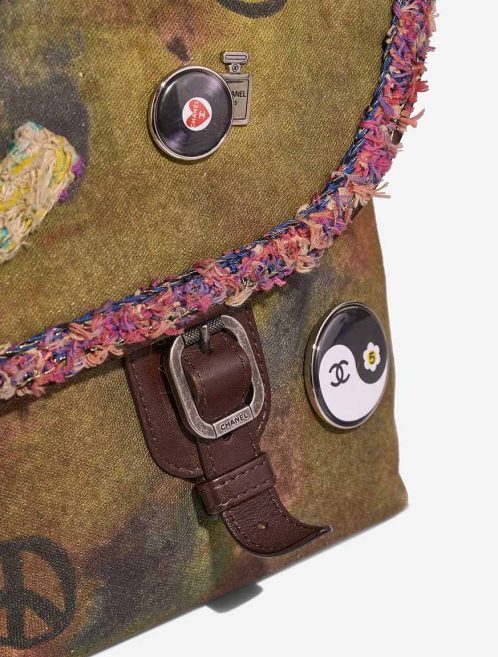 Chanel Graffiti Canvas Khaki Closing System | Sell your designer bag