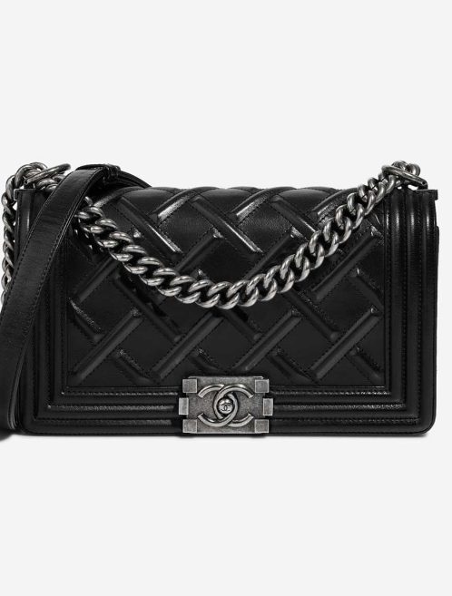 Chanel Boy Old Medium Lamb Black Front | Sell your designer bag
