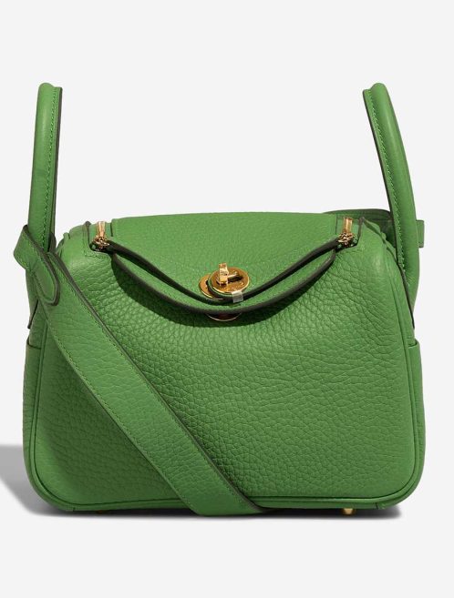Hermès Lindy Mini Taurillon Clémence Vert Yucca Front | Sell your designer bag