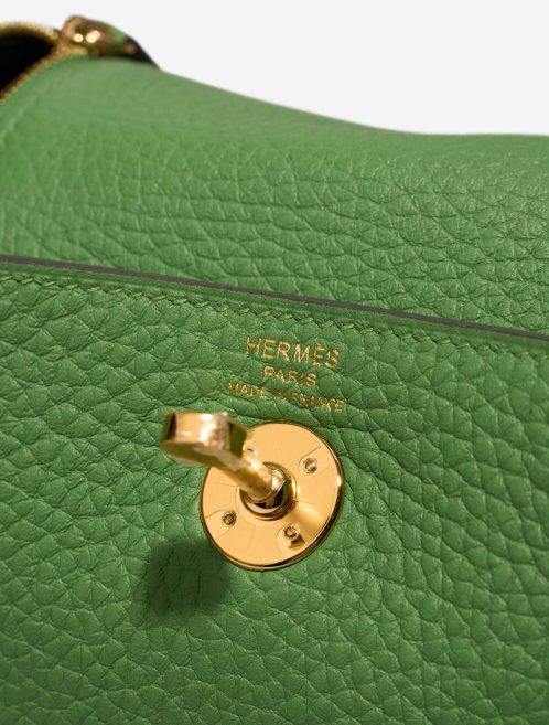 Hermès Lindy Mini Taurillon Clémence Vert Yucca Logo | Sell your designer bag