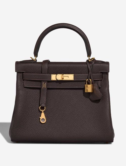 Hermès Kelly 28 Taurillon Clémence Macassar Front | Sell your designer bag