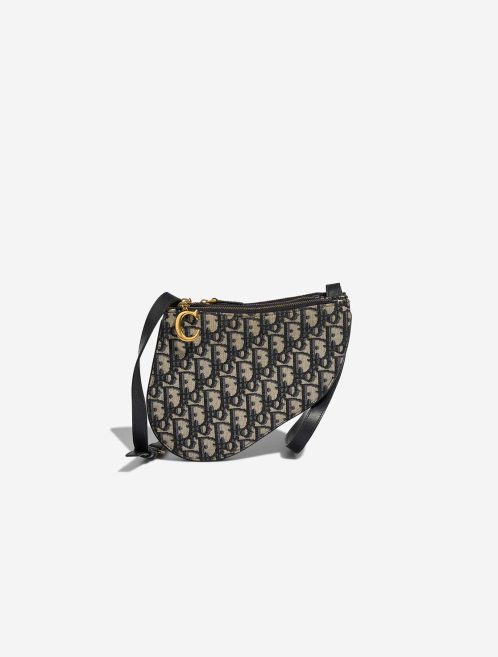 Dior Saddle Clutch Oblique Jacquard Blue / Beige Front | Sell your designer bag