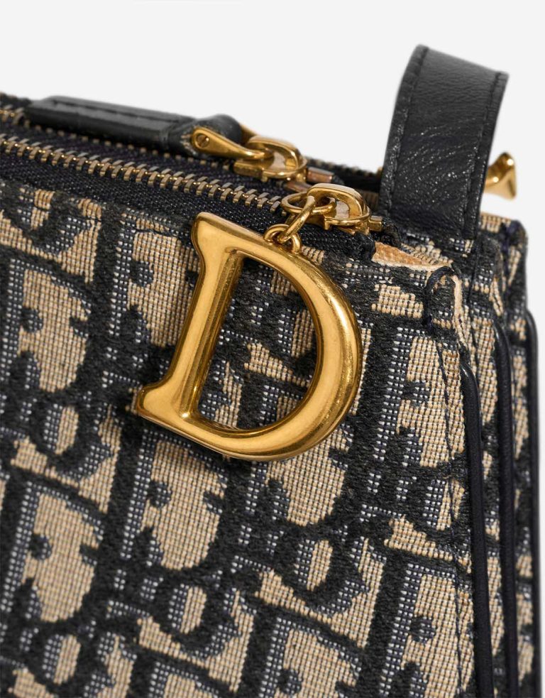 Dior Saddle Clutch Oblique Jacquard Blue / Beige Closing System | Sell your designer bag