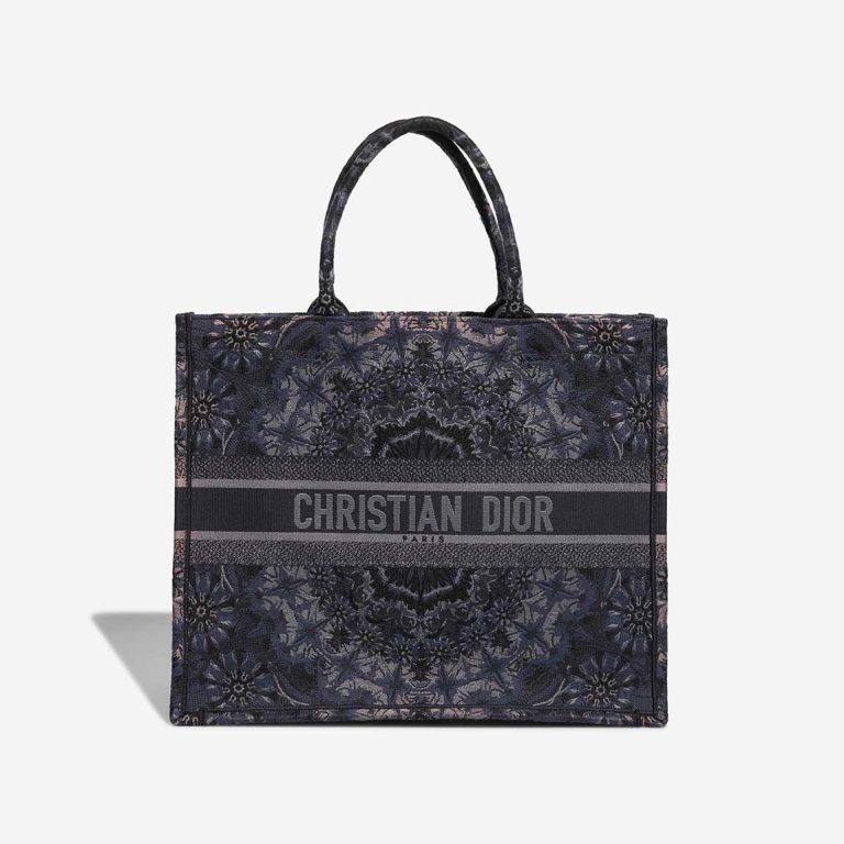Dior Book Tote Medium Canvas Blue Front | Sell your designer bag