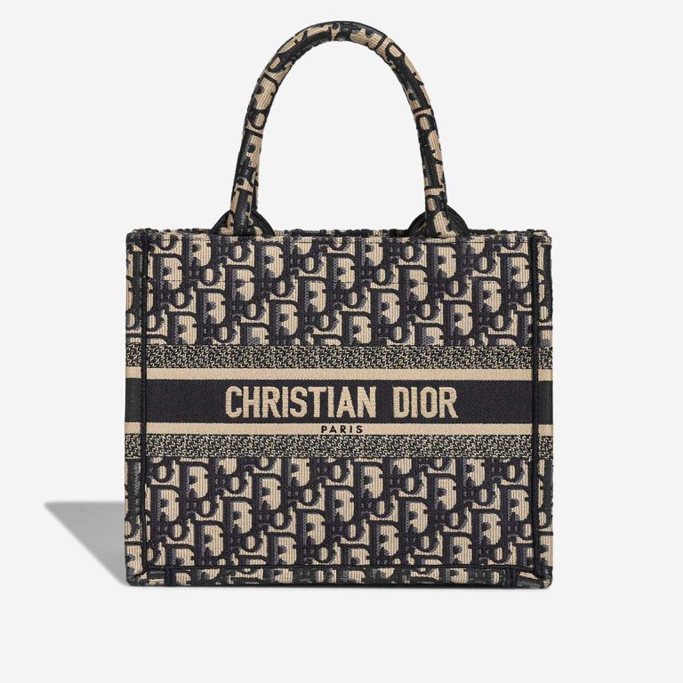 Dior Book Tote Small Canvas Blue Front | Sell your designer bag