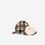 Chanel 19 Round Clutch Tweed Black / White Front | Sell your designer bag