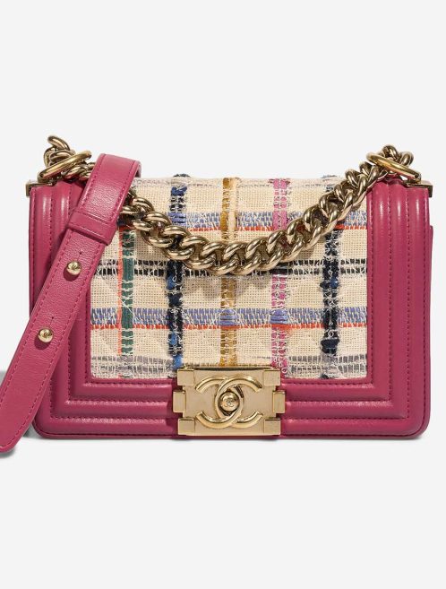 Chanel Boy Small Lamb / Tweed Pink / Beige / Multicolour Front | Sell your designer bag