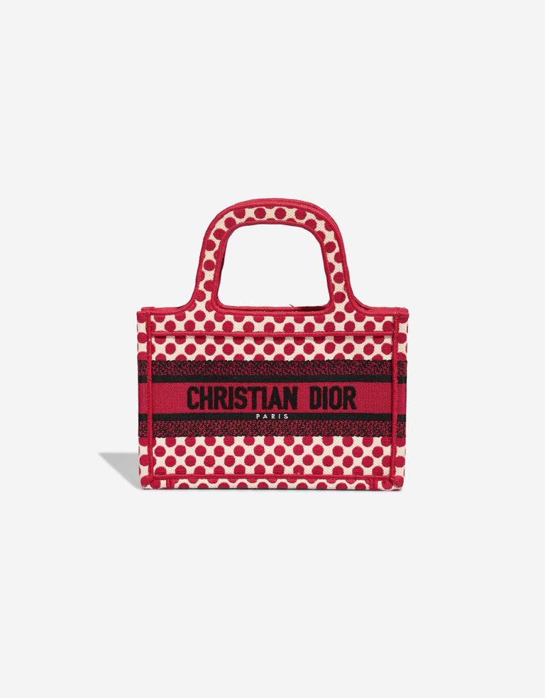 Dior Book Tote Dioramour Mini Canvas Red / White / Black Front | Sell your designer bag