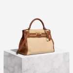 Hermès Kelly 28 Crinoline Barénia / Canvas / Nylon Fauve / Naturel Front | Sell your designer bag