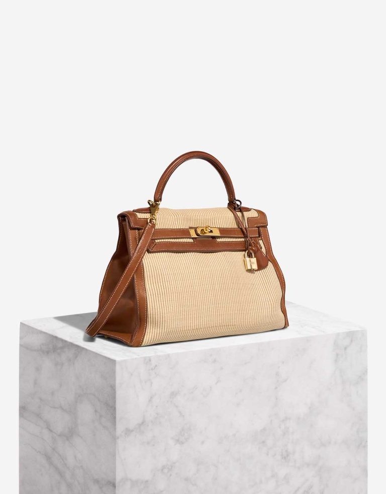 Hermès Kelly 28 Crinoline Barénia / Canvas / Nylon Fauve / Naturel Front | Sell your designer bag