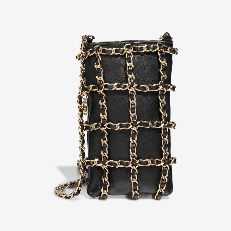 Chanel Phone Holder Lamb Black Front | Sell your designer bag