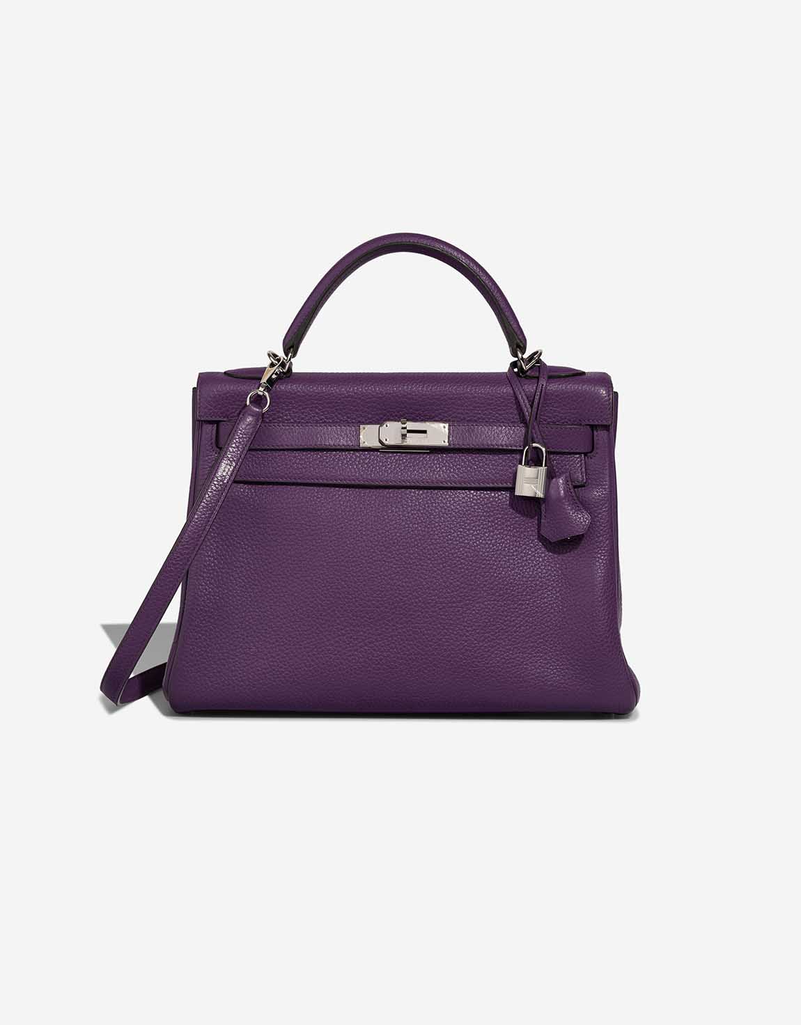 HERMES ブラックパープル ベルト Hermès 28cm Kelly Retourne Amethyst Matte Alligator Gold Hardware