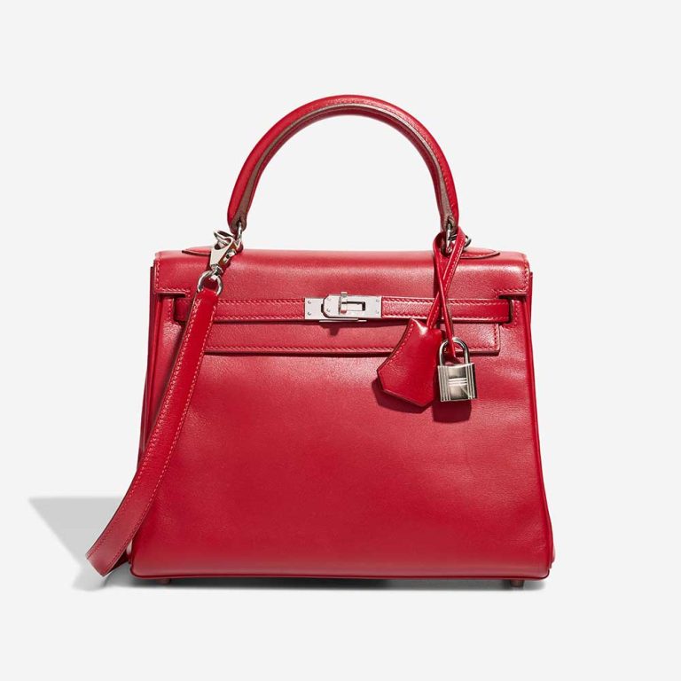 Hermès Kelly 25 Tadelakt Rouge Vif Front | Sell your designer bag