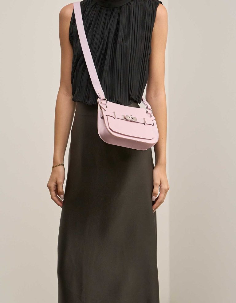 Hermès Jypsière Mini Evercolor Mauve Pâle / New White on Model | Sell your designer bag
