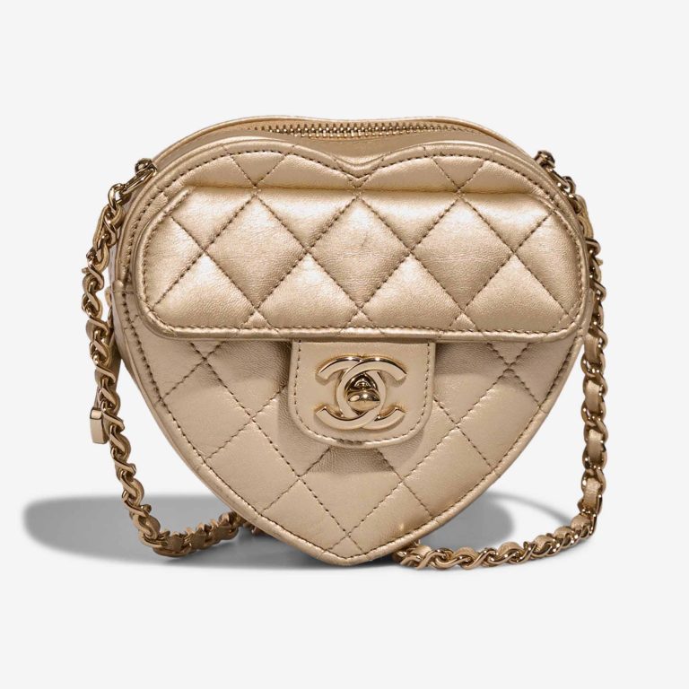 Chanel Timeless Heart Small Lamb Gold Front | Sell your designer bag