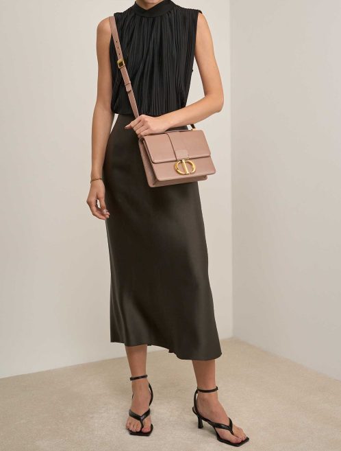 Dior 30 Montaigne Aged Calf Nude on Model | Sell your designer bag