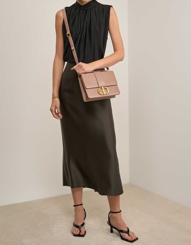 Dior 30 Montaigne Aged Calf Nude on Model | Sell your designer bag